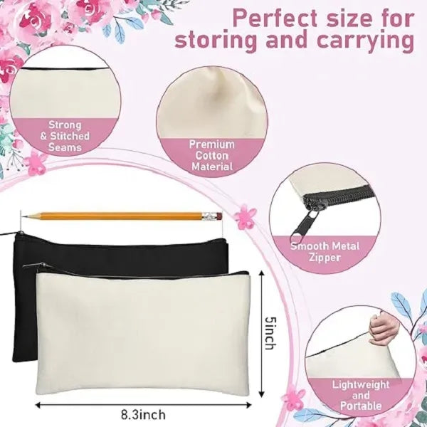 Canvas Zipper Bags 8.3 5 Inch