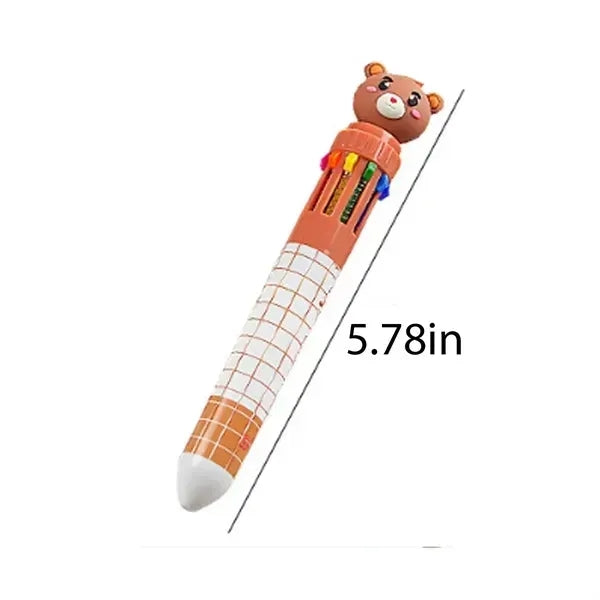 10 Colors Christmas Press Ballpoint Pen