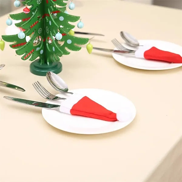 Mini Christmas Hat Knife and Fork Storage Set