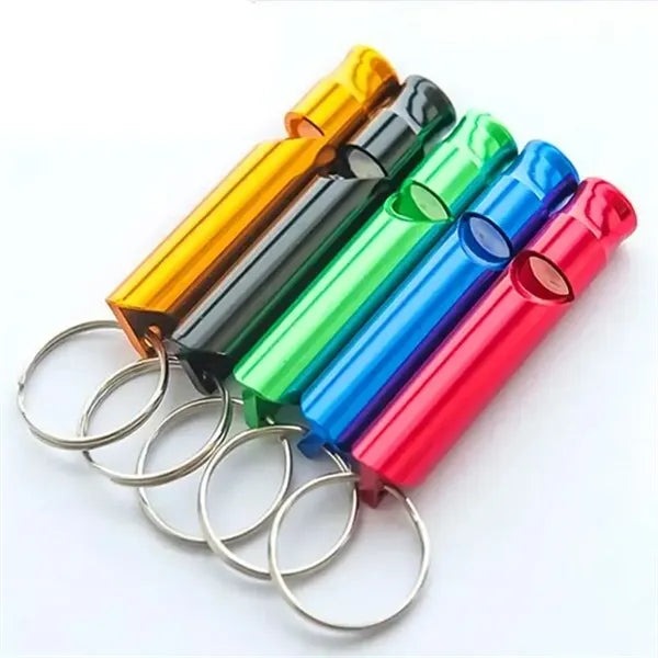 Outdoors Sports Aluminum Emergency Whistle with Keychain