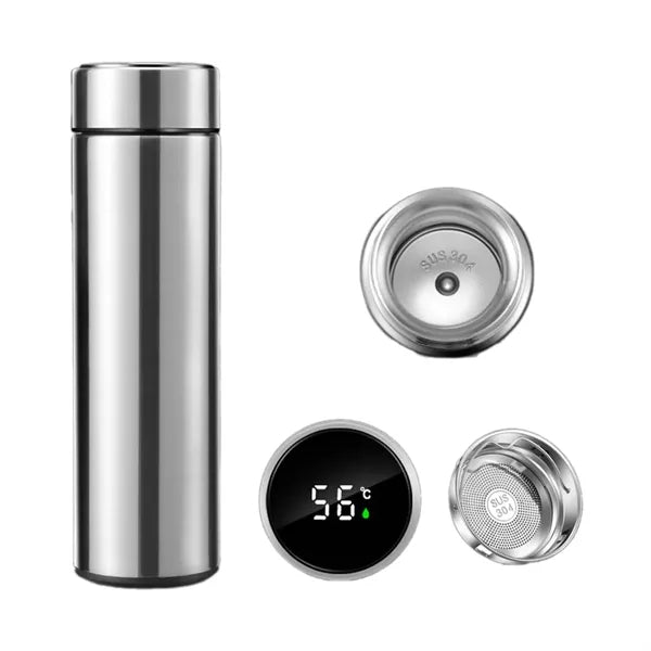 16oz 304 Insulated Water Bottle With Temperature Display