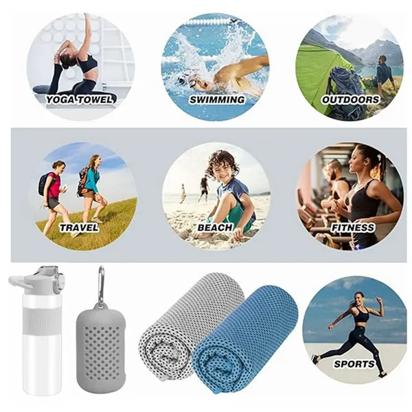 Sport Water Bottle & Cooling Towel Set