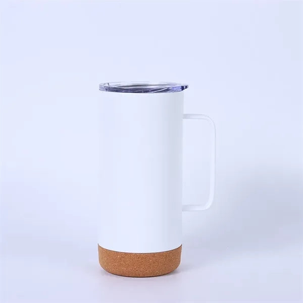 16oz Stainless Steel Mug with Cork Base and Handle