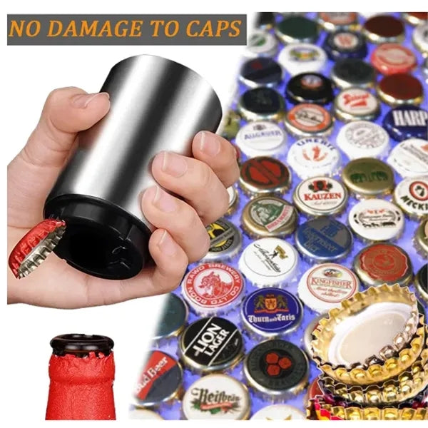 Stainless Steel Push Down-Pop Off Beer Bottle Opener