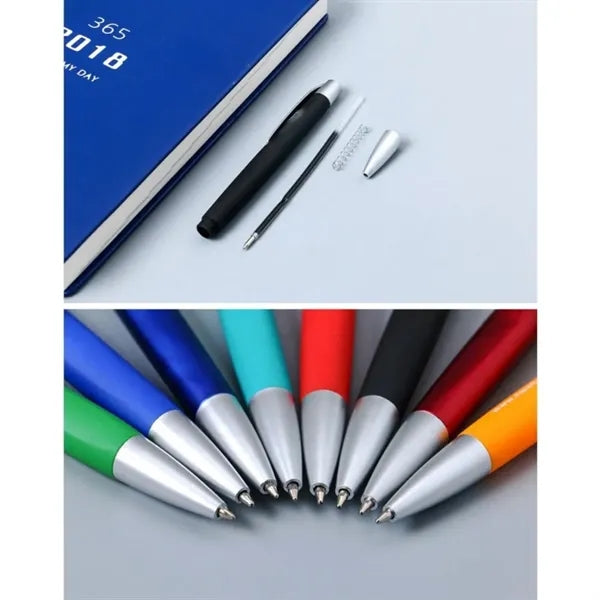 Soft Touch Ballpoint Pen with Flat Grip