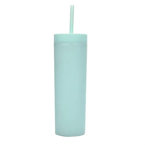 16OZ Skinny Tumbler With Lids And Straws