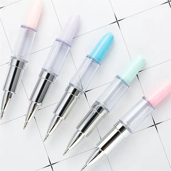 Lipstick Shape Novelty Ballpoint Pen for Women Girls Teacher