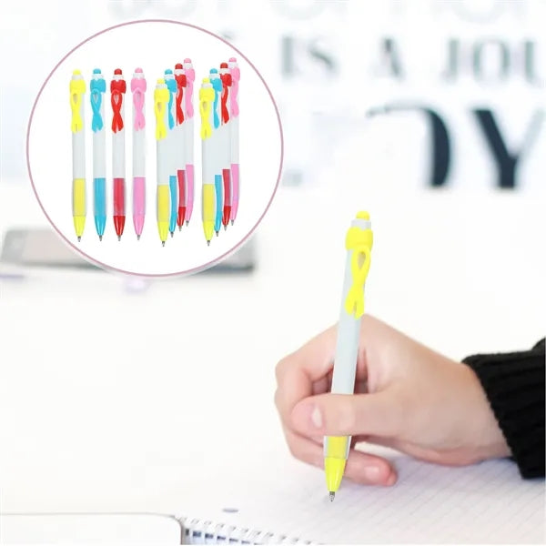 Ribbon Health Cancer Awareness Retractable Ballpoint Pen