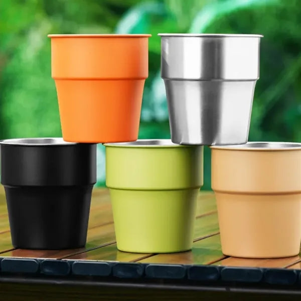 Stackable outdoor stainless steel camping beer cup
