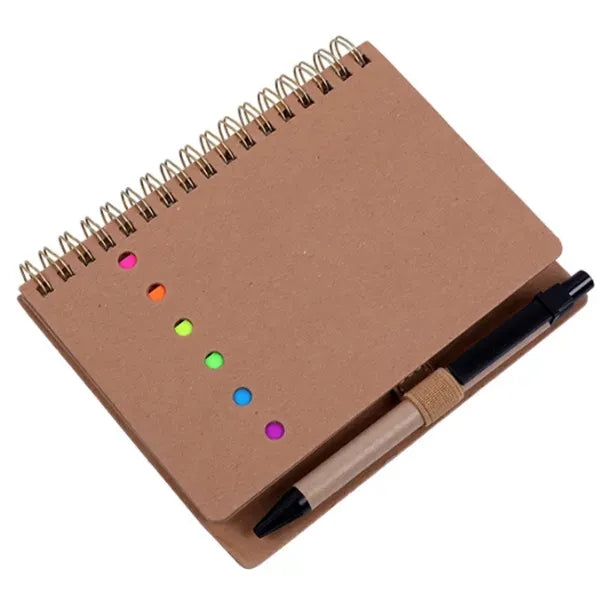 Spiral Notebook Lined Notepad With Pen And Sticky