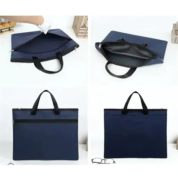 Portable A4 Zipper Large Pocket File Bag with Handle