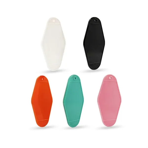 Plastic Retro Blank Motel Keychain Colored Key Ring