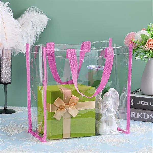 Clear Tote Gift Bag Stadium Approved Plastic with Handle