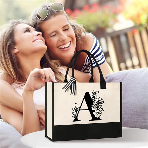 Initial Canvas Tote Bag Suitable for Thank You
