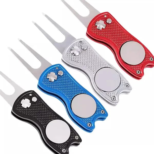 Stainless Steel Foldable Divot Repair Tool Ball Marker