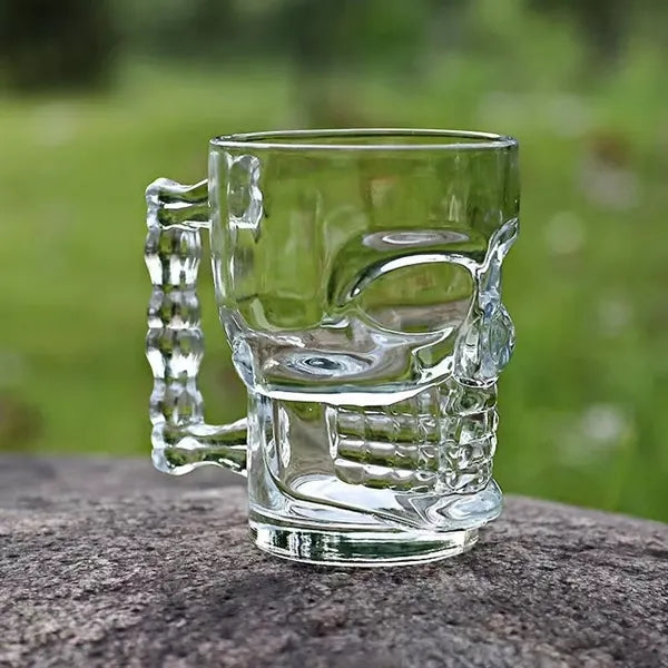 Skull Beer Mug Drinking Glasses w/ Handle