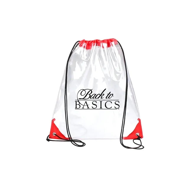Travel Clear PVC Stadium Drawstring Bag Backpack