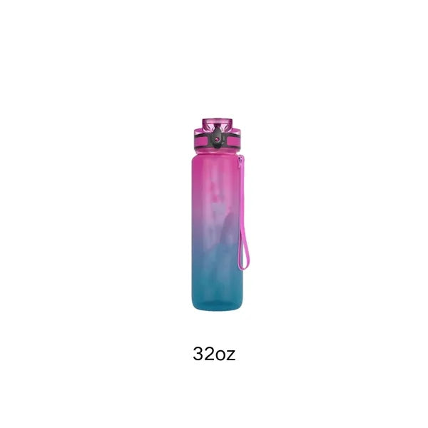 32 oz Motivational Sports Water Bottle with Time Marker