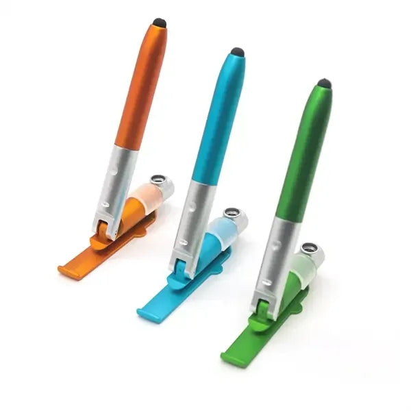 4-in-1 Multfuction Folding Ballpoint Pen Stylus With LED Lig