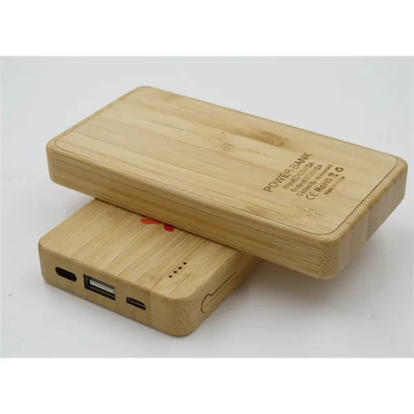 5000 Mah Eco Bamboo Power Bank Fast Wireless Charger