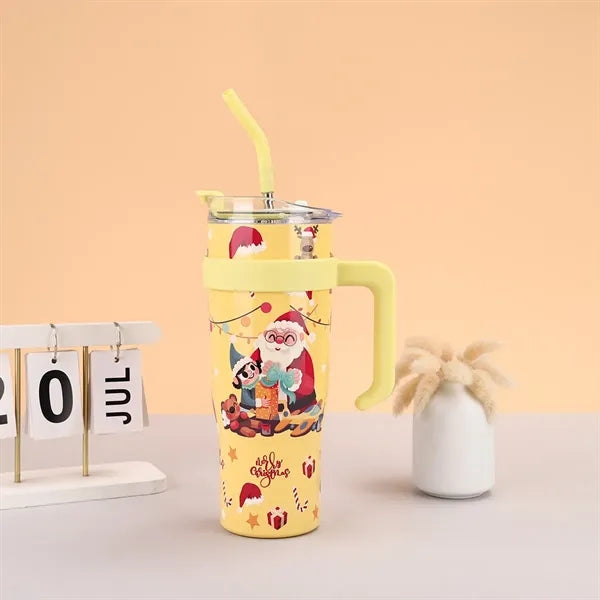 Eco-friendly 40oz Powder Coated Tumbler With Handle