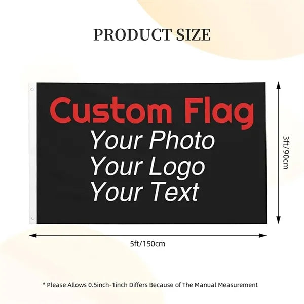 Flag 2x3 Design Your Own Text Logo Photo