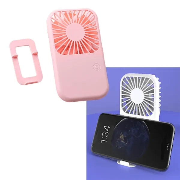 Rechargeable Mini Usb Fan With Cell Phone Holder