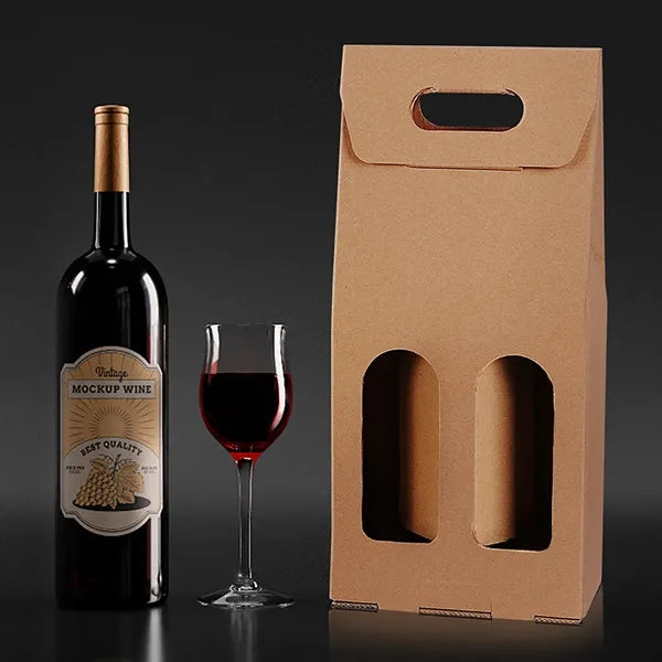 Double Wine Craft Paper Gift Bags