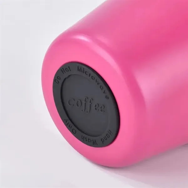 380ml Insulated Stainless Steel Coffee Mug With Straw