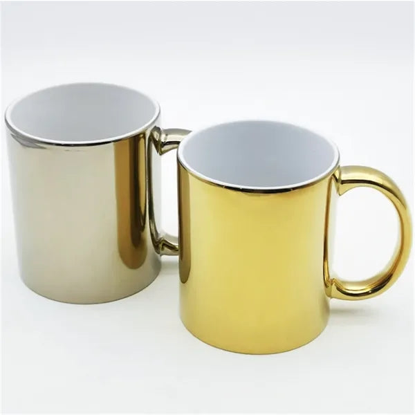 Ceramic Gold Silver Mug Metallic Mirror Coffee Cup
