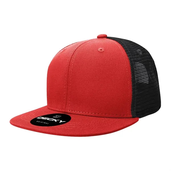 Decky 6 Panel High Profile Structured Cotton Blend Trucker