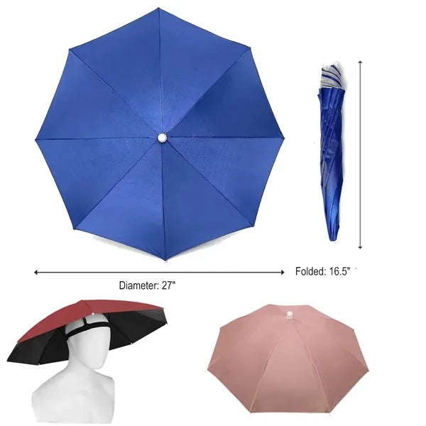 Hand Free Foldable Umbrella Hat