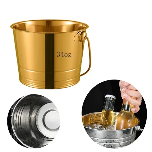 Thickened Stainless Steel Ice Bucket