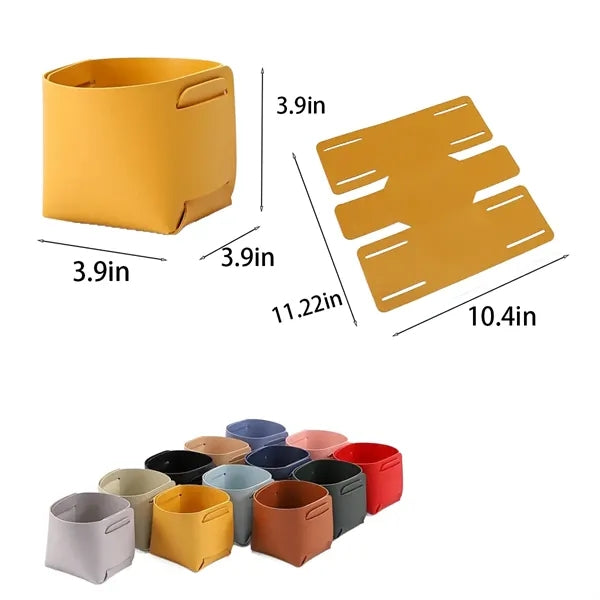 BoxCreative Simple Leather Storage Box Pen Makeup Holder