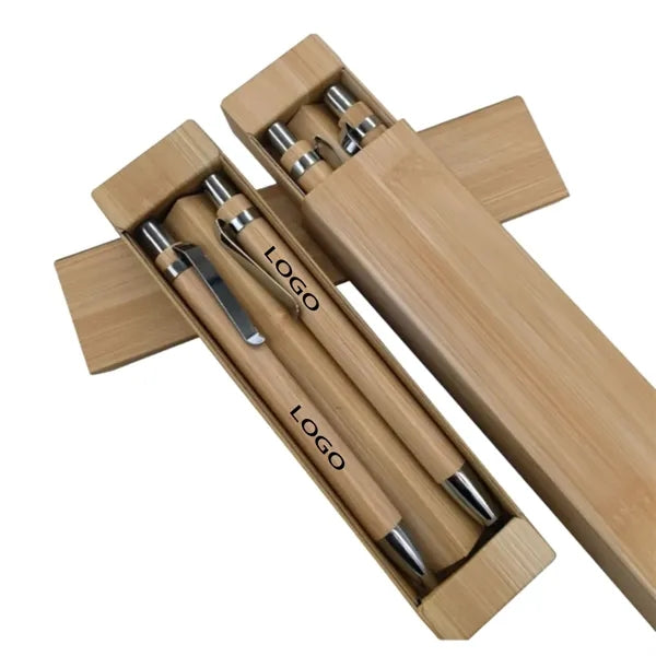 Eco-Friendly Bamboo Name Ballpoint Plunge-Action Pen