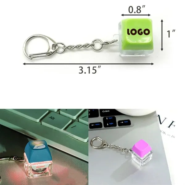 Keychain Pendant Keyboard Keycap Button W/LED Lights