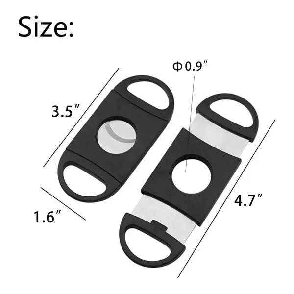 Black Cigar Cutter Double Blade Guillotine