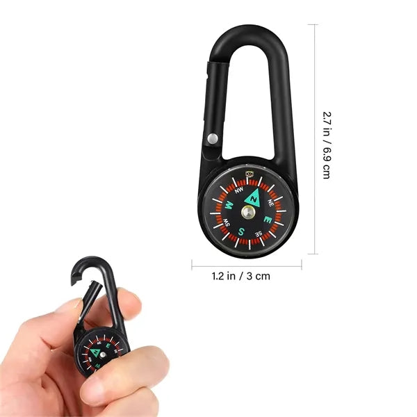 Plastic Carabiner with Compass