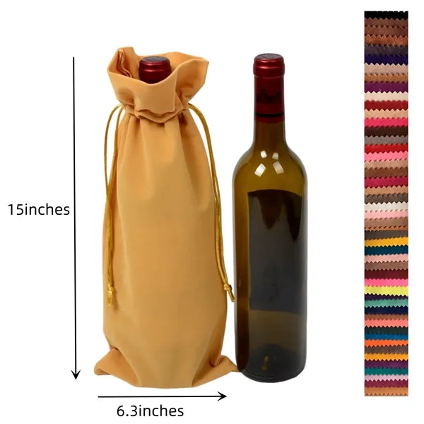 Flannelette Velvet Wine Tote Bags
