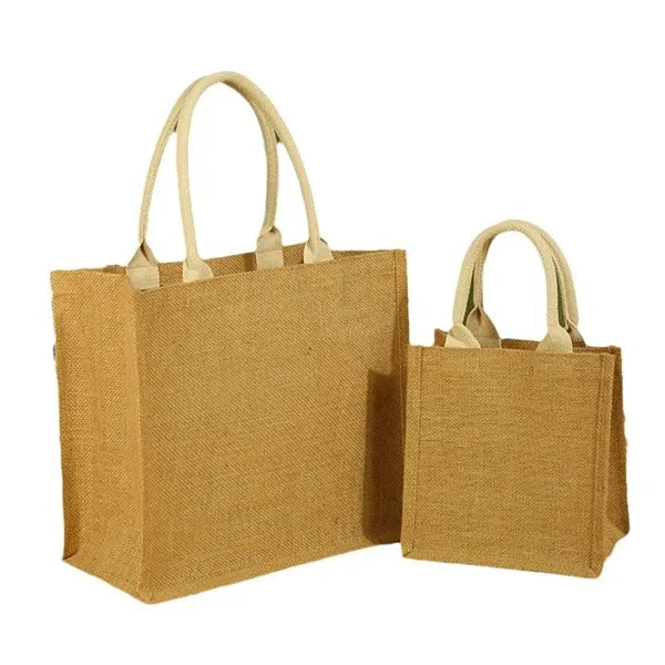 Jute Vintage Hand-Held Advertising Giveaway Tote Bag