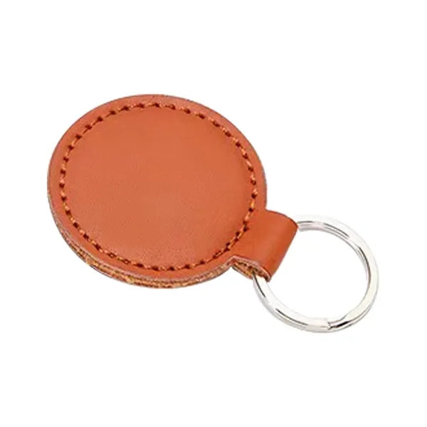 Simulated Leather Circular Key Chain