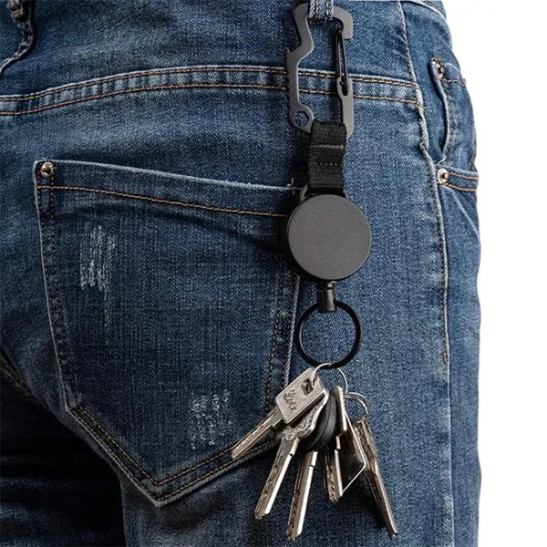 2 in 1 Retractable Key Chain Bottle Opener With Carabiner