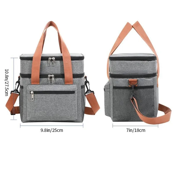 Double-layer Picnic Office Workers with Meal Thermal Bag