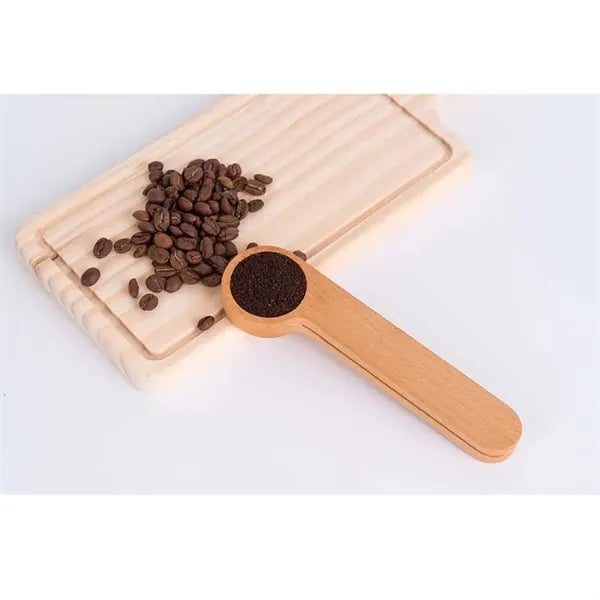2 in 1 Wood Measuring Spoon with Clip