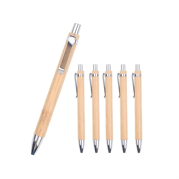 Eco-friendly Bamboo Material Metal Hook Black Signature Pen