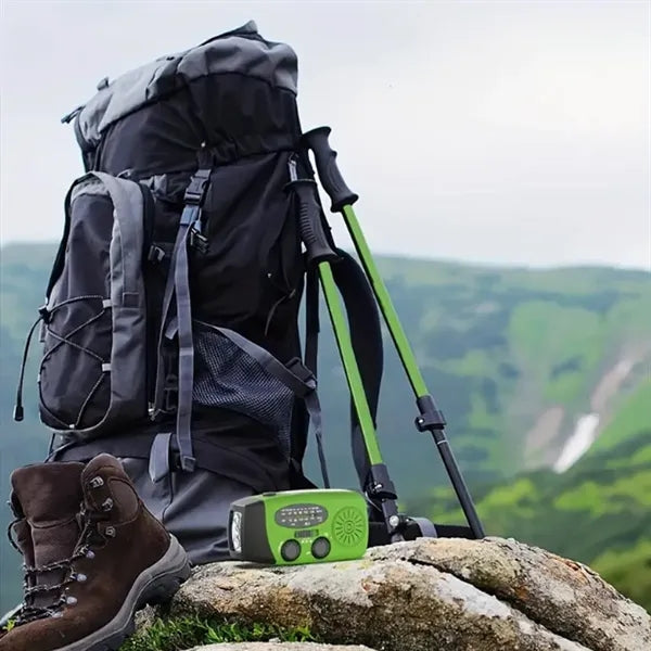 Portable Emergency Hand Crank Radio with LED Flashlight