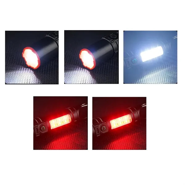 Multi-functional flashlight rechargeable portable outdoor