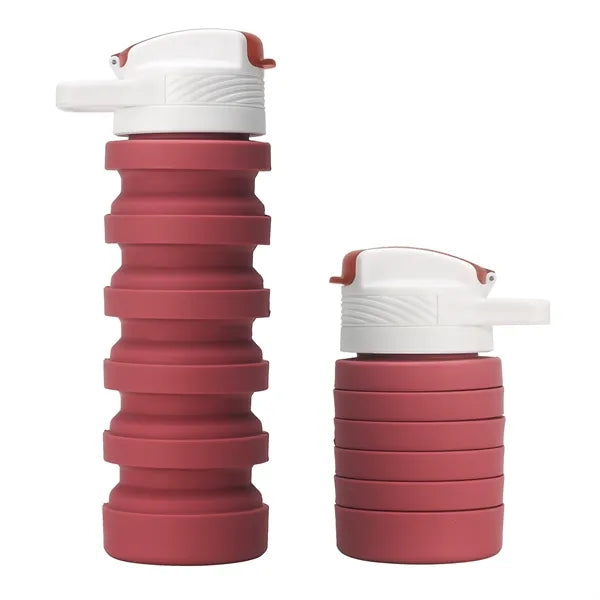 Silicone Foldable Water Bottle Cup with Straw