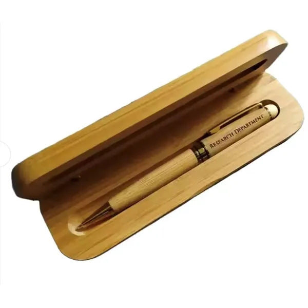 Eco-Friendly Bamboo Wood Pen & Case Executive Gift Set
