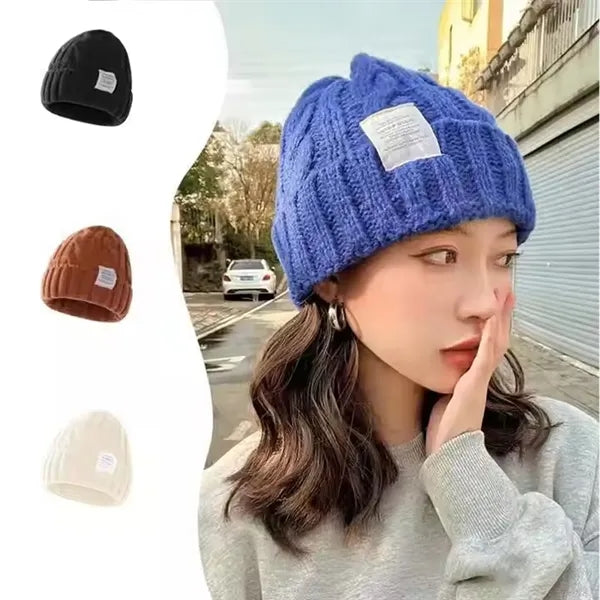 Warm ear protection knitted hat